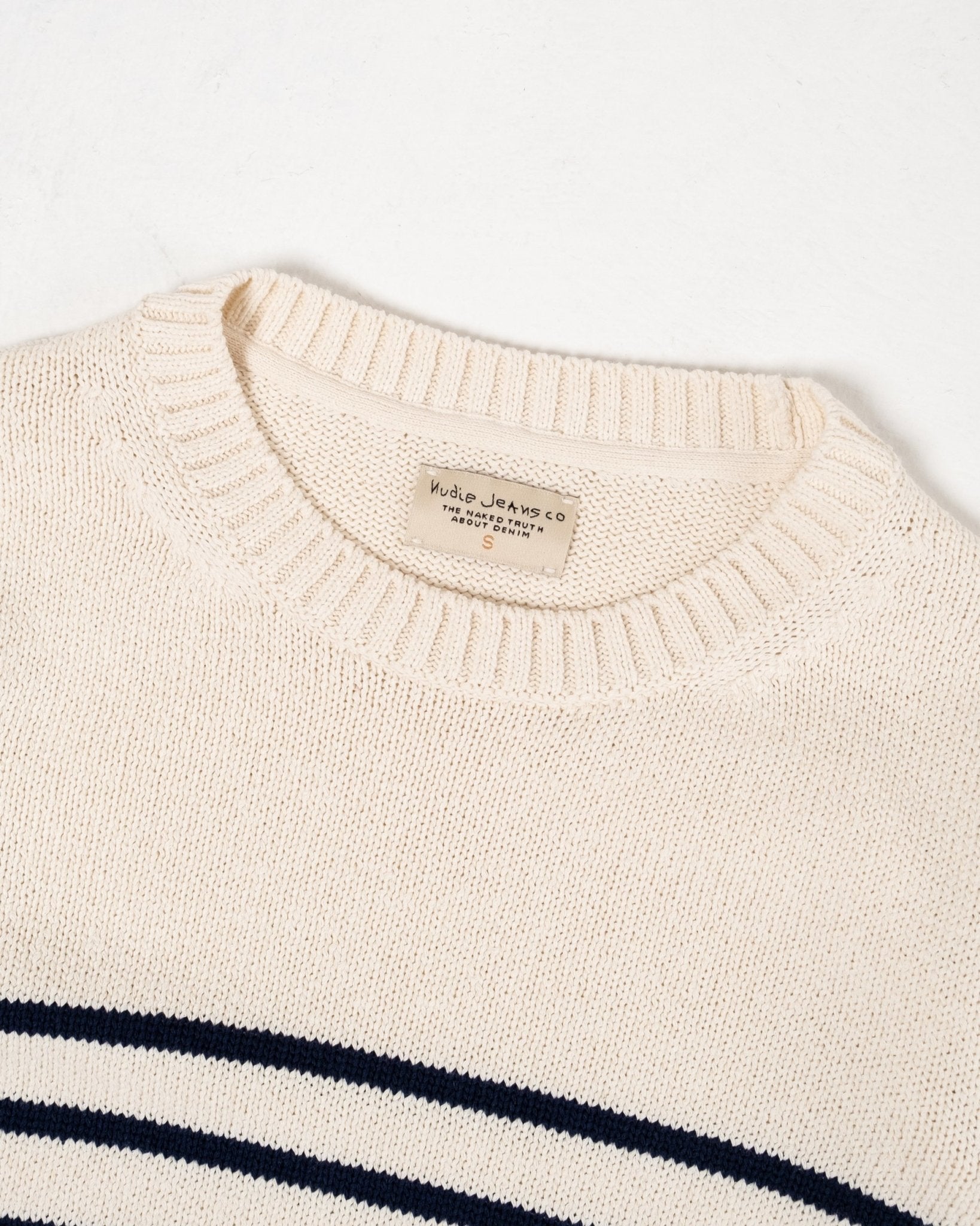 Hampus Recycled Stripe Off White / Navy - Meadow
