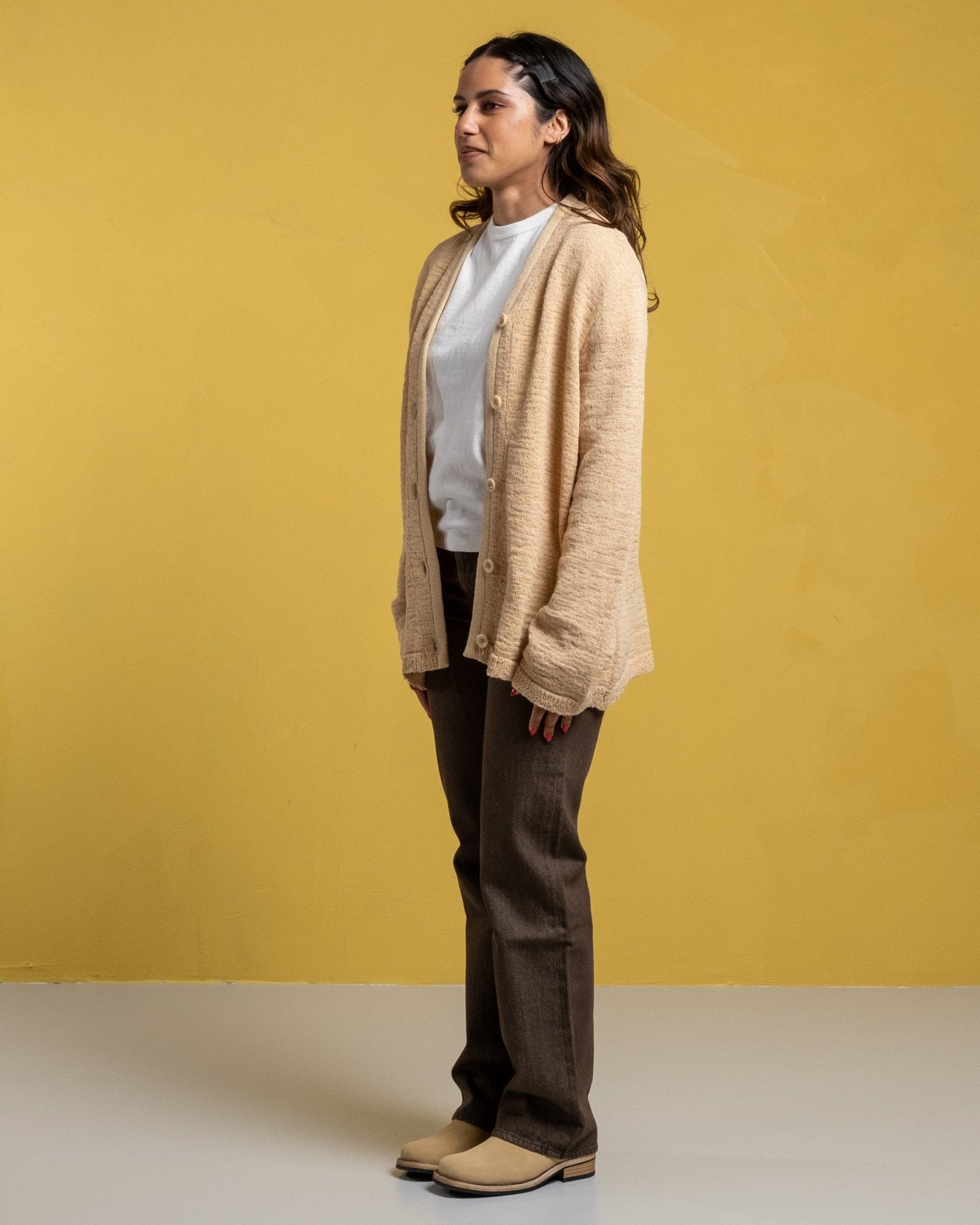 Knitted Cardigan Beige Faux Cord W by Our Legacy - Meadow