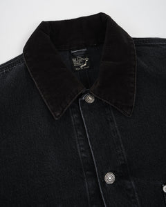 LOOSE FIT COVERALL BLACK DENIM STONE from orSlow - photo №4. New Jackets at meadowweb.com