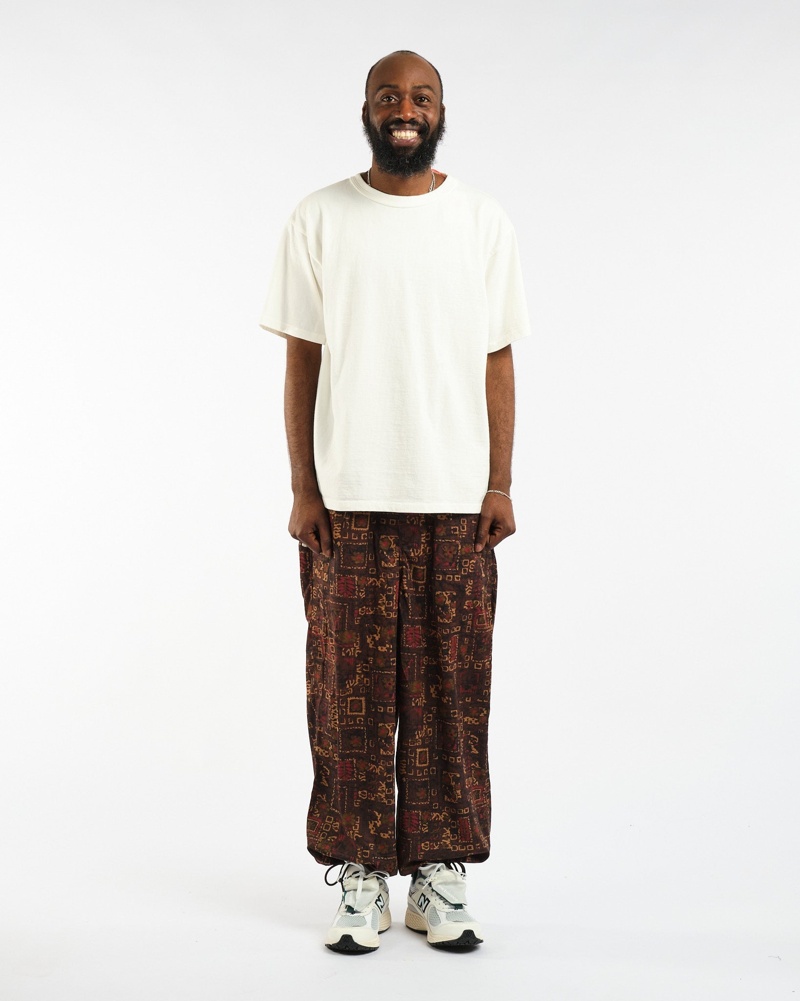MIL Easy Pants Batik Print PE Brown by Beams+ - Meadow