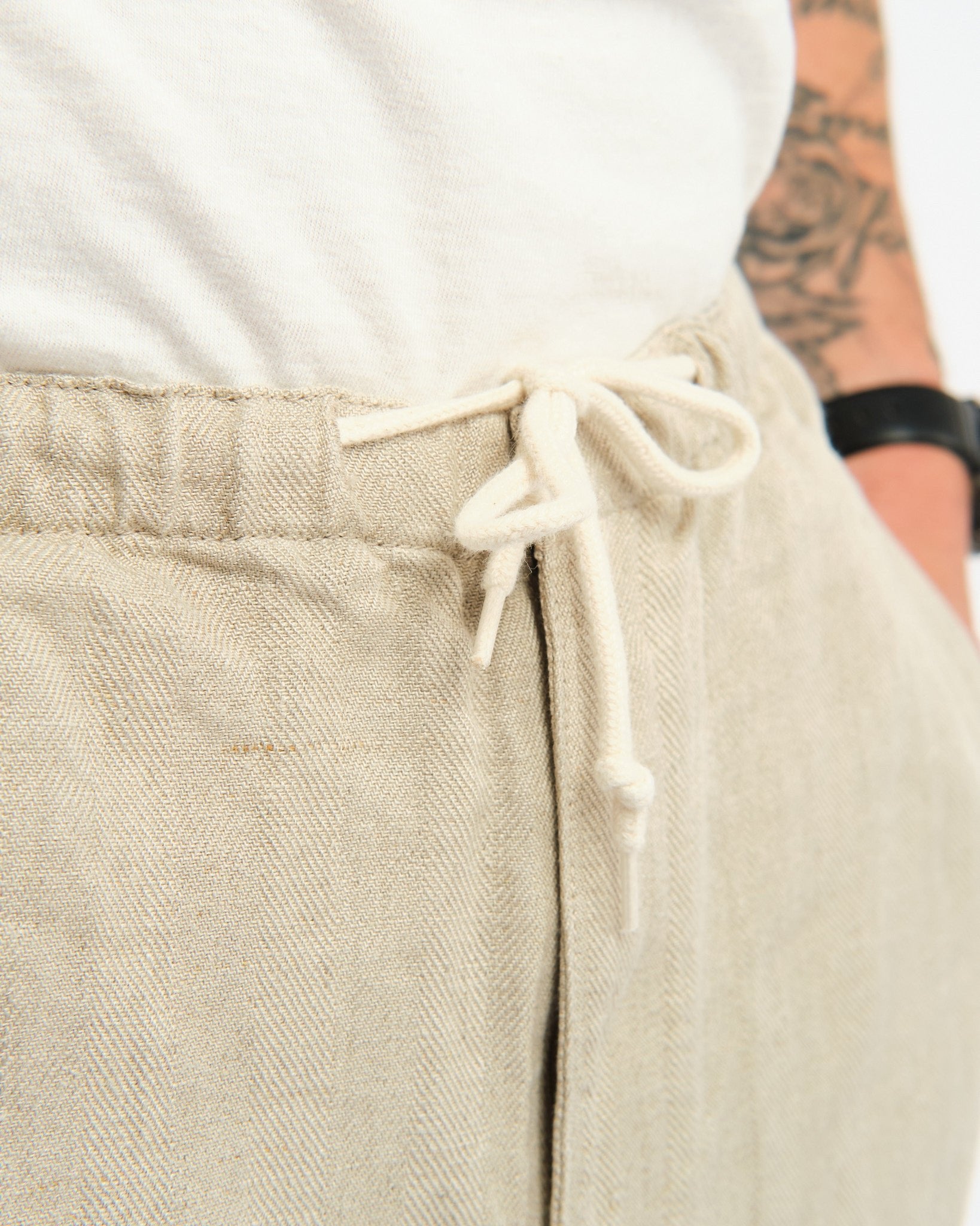 MIL Easy Pants Linen Herringbone Natural - Meadow