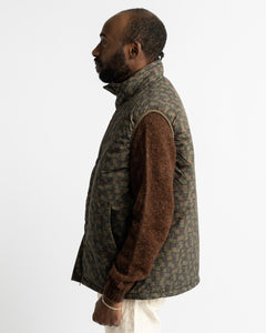 MIL Puff Vest Nylon Print Olive 67 from Beams+ - photo №9. New Vests at meadowweb.com