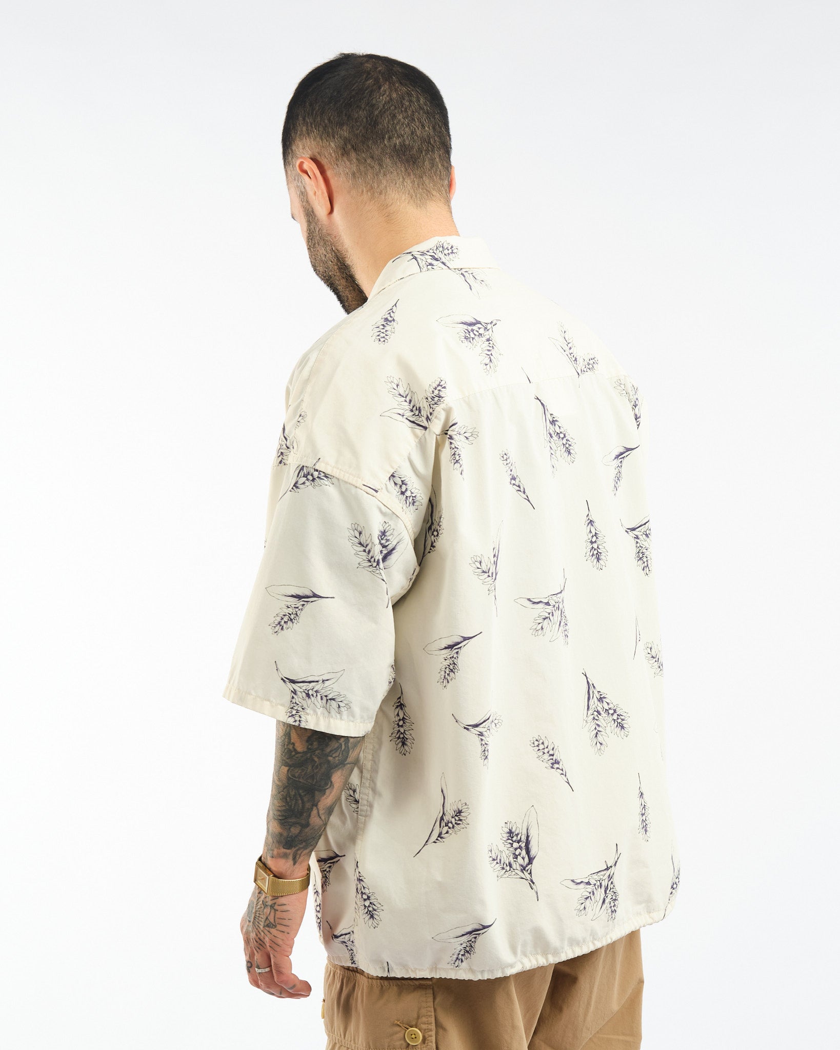 Open Collar Wind H/S Shirt Ecru by Nanamica - Meadow