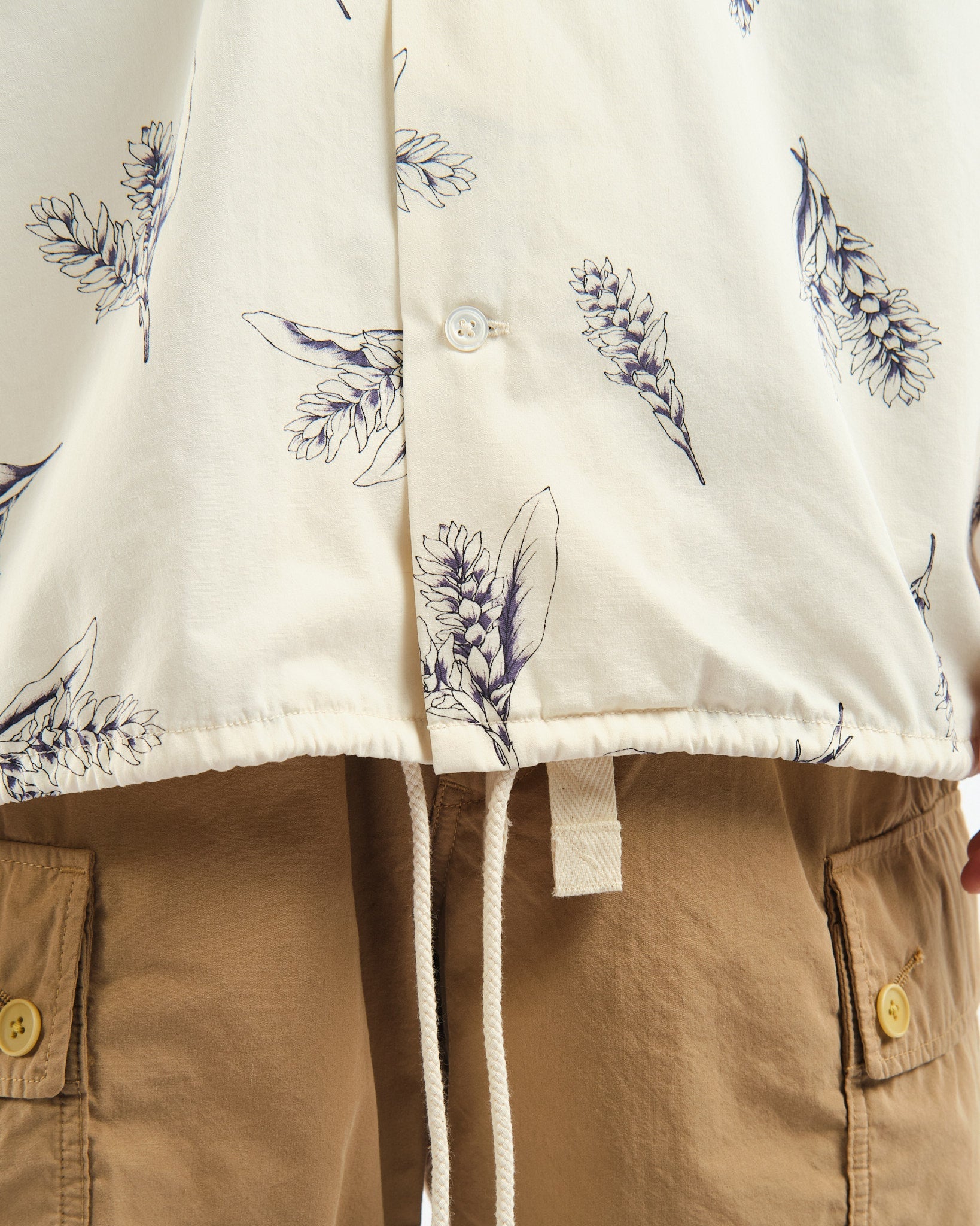 Open Collar Wind H/S Shirt Ecru by Nanamica - Meadow