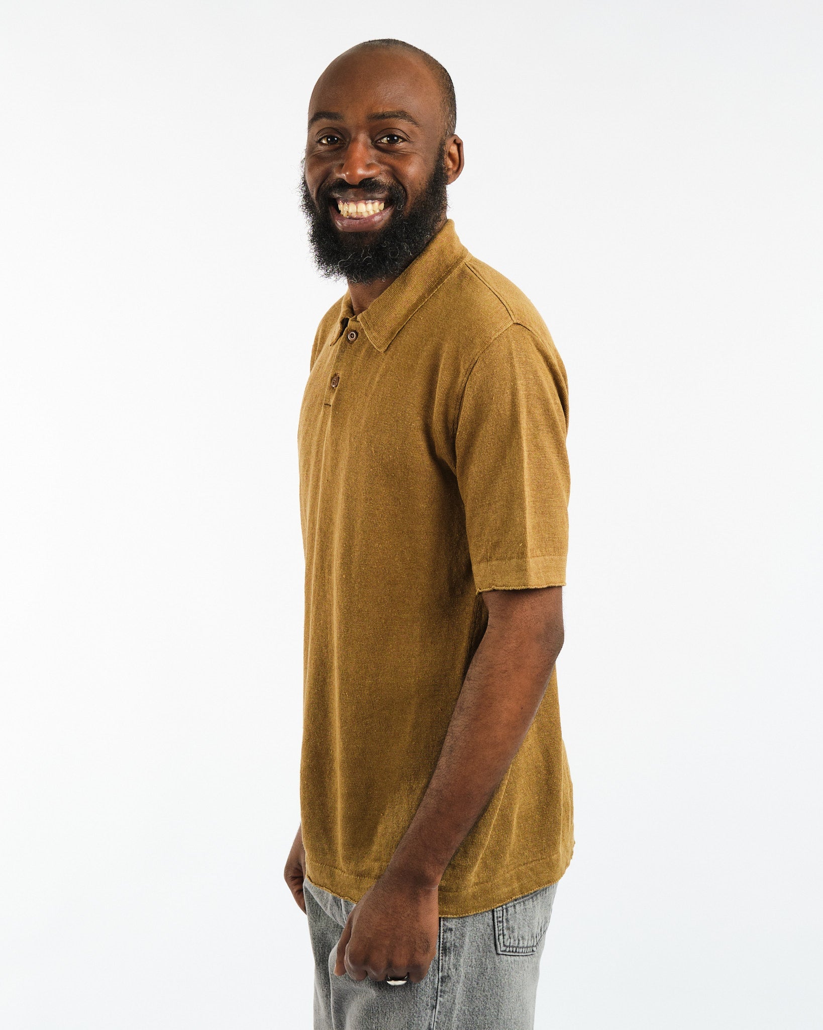 Polo Short Sleeve 2 Buttons Tabacco - Meadow