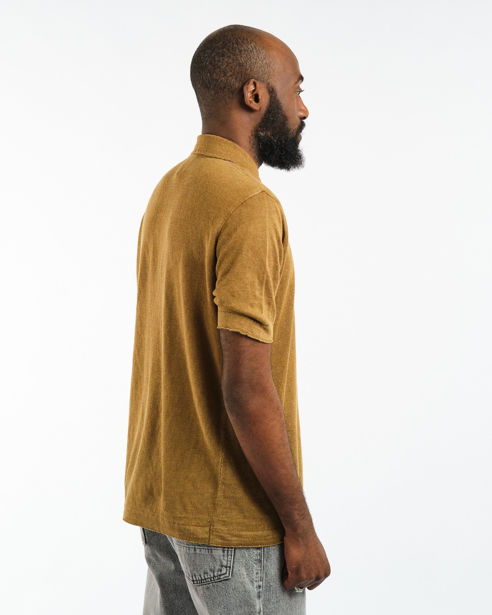 Polo Short Sleeve 2 Buttons Tabacco - Meadow