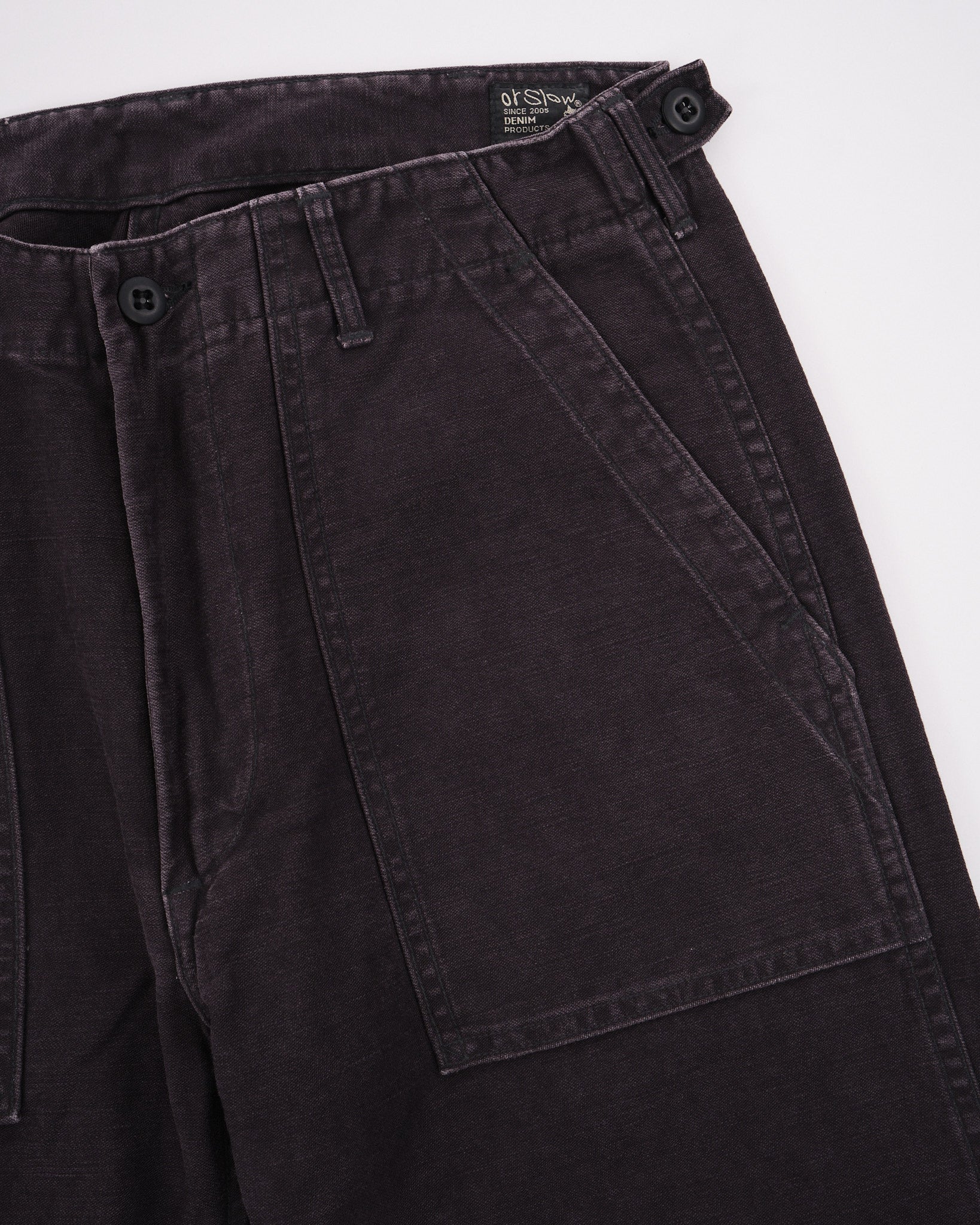 SLIM FIT FATIGUE PANTS BLACK STONE by orSlow - Meadow