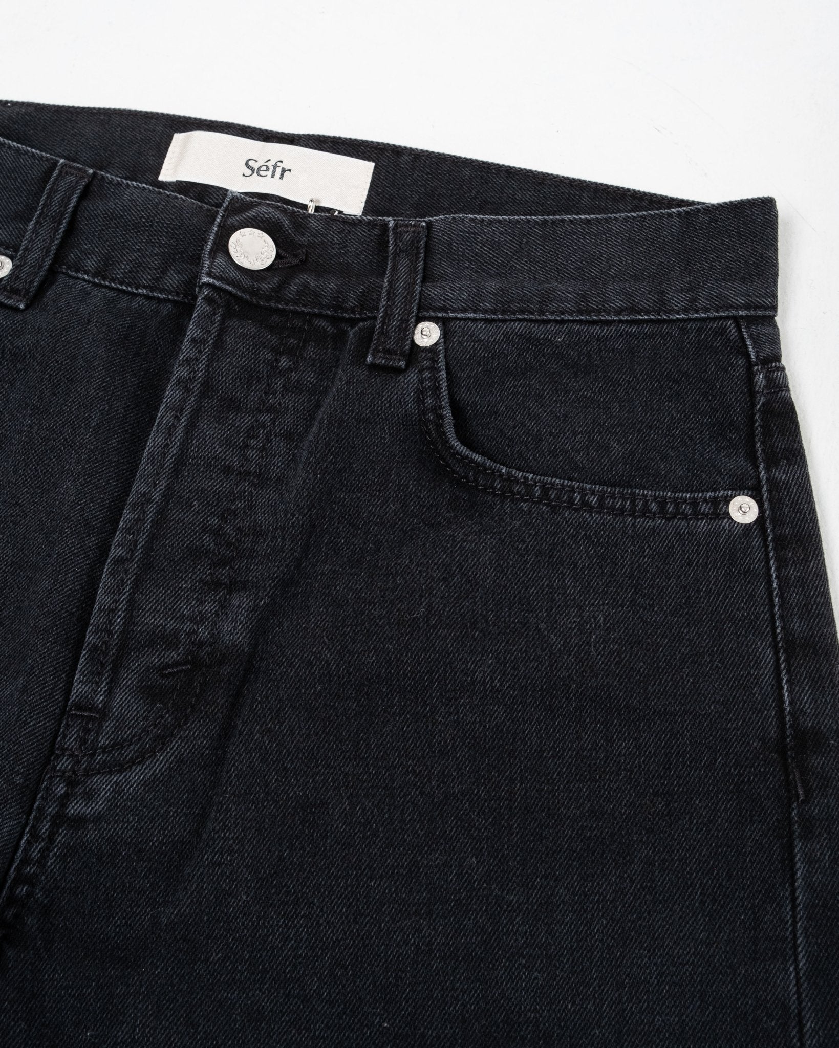 Straight Cut Jeans Rinsed Black - Meadow of Malmö