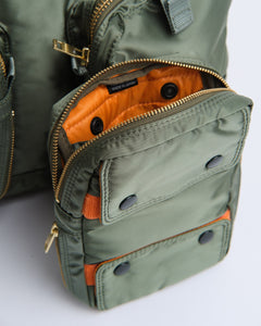 Tanker Rucksack Sage Green + from Porter by Yoshida - photo №13. New Bags at meadowweb.com