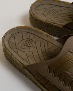 Thunderbird Suede/Vegan Leather Nylon Crepe Gum Sandals Olive from Malibu Sandals - photo №4. New Footwear at meadowweb.com