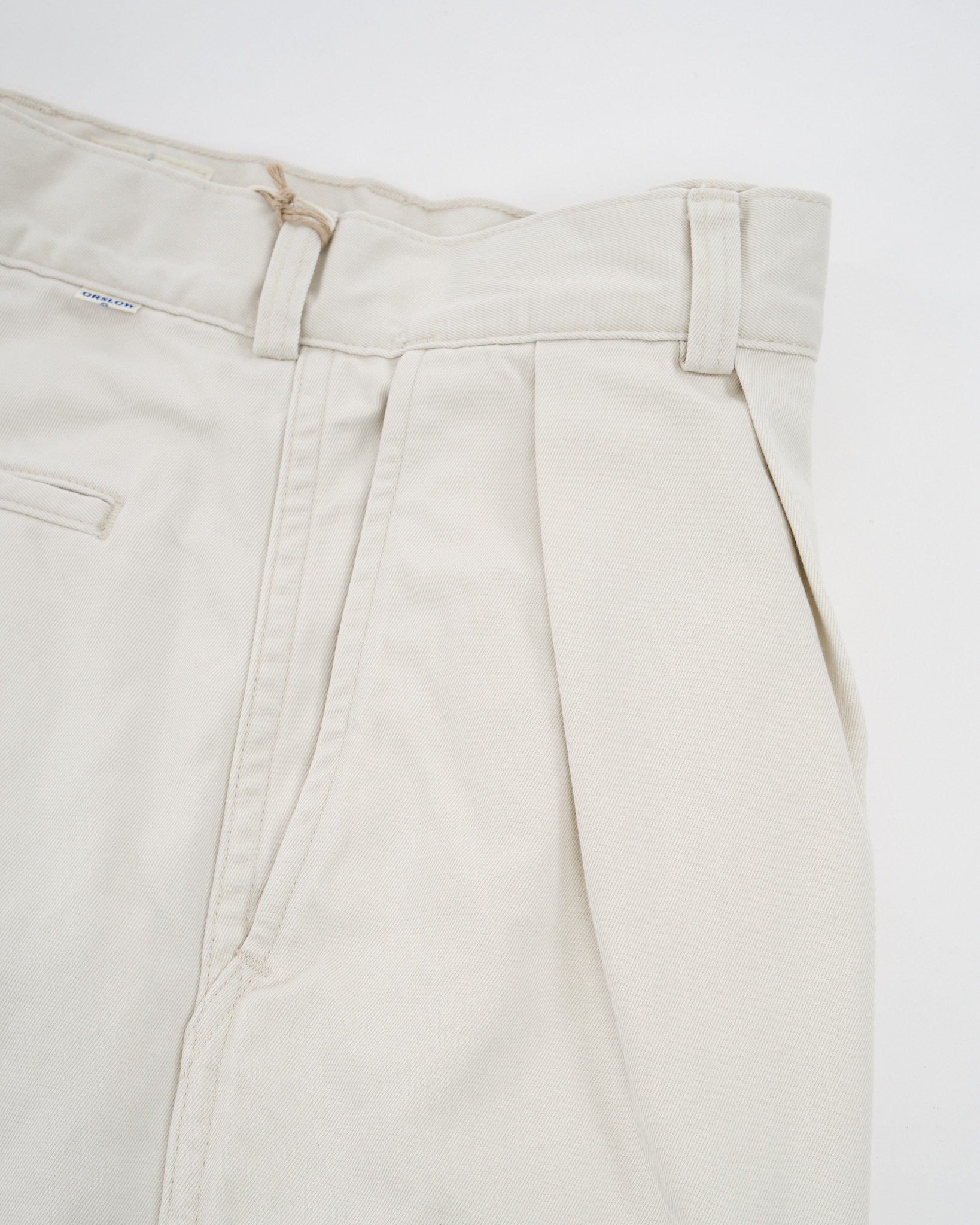 TWO TUCK WIDE TROUSERS IVORY - Meadow