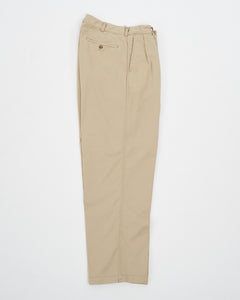 TWO TUCK WIDE TROUSERS KHAKI from orSlow - photo №1. New Trousers at meadowweb.com