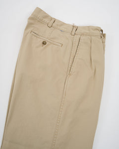 TWO TUCK WIDE TROUSERS KHAKI from orSlow - photo №4. New Trousers at meadowweb.com