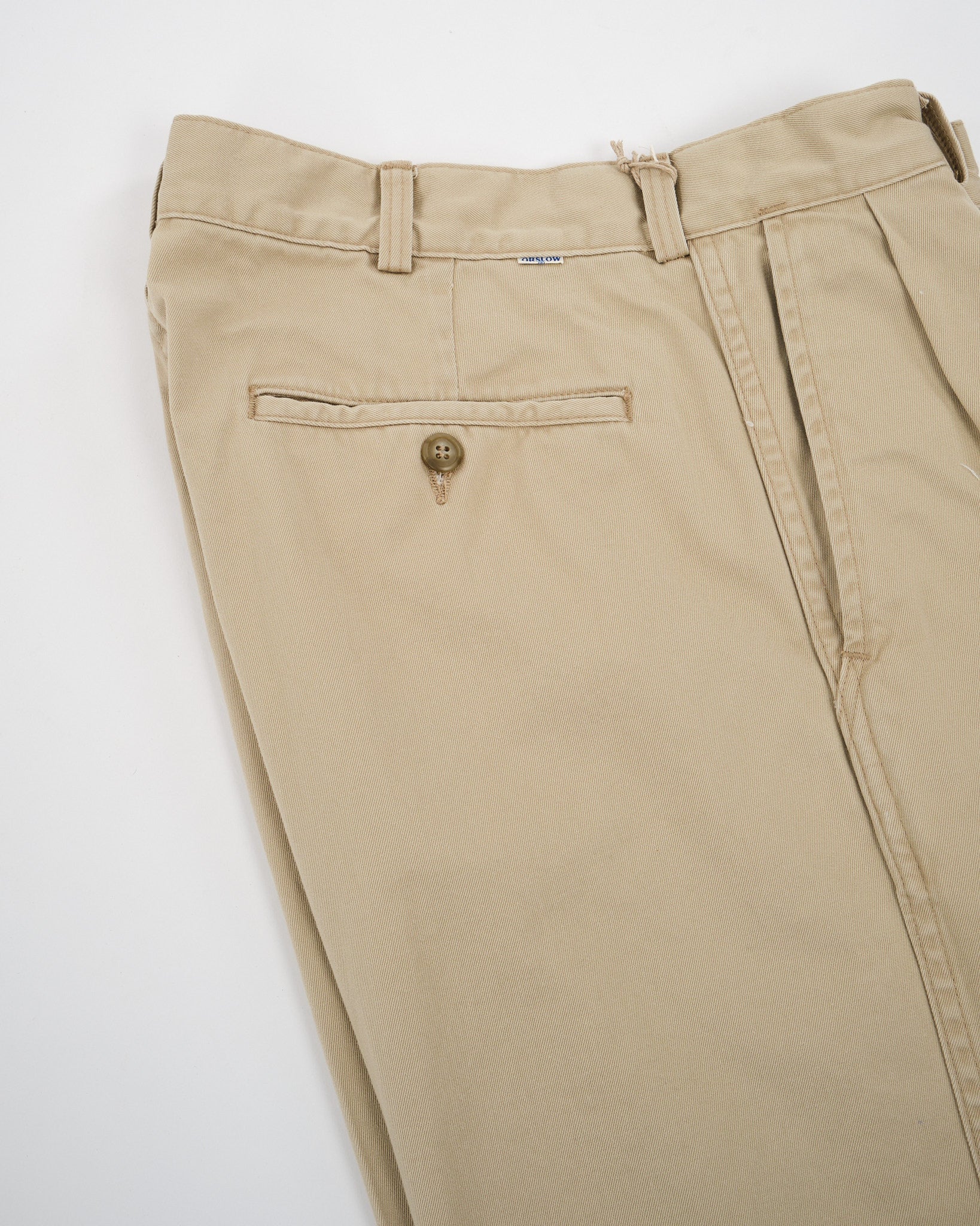 Two Tuck Wide Trousers Khaki by orSlow ▶️ Meadow Store
