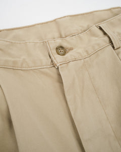 TWO TUCK WIDE TROUSERS KHAKI from orSlow - photo №6. New Trousers at meadowweb.com