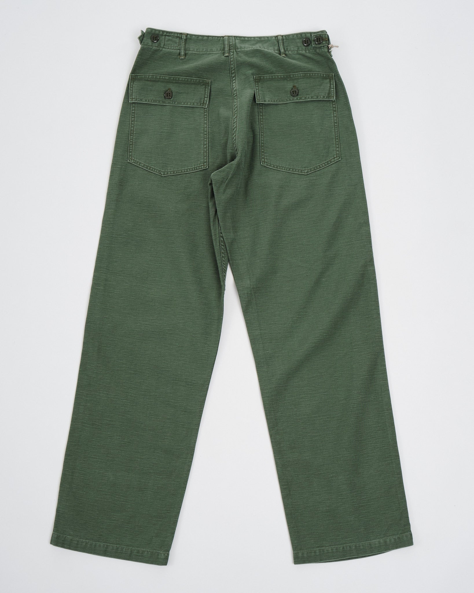 US ARMY FATIGUE PANTS GREEN USED WASH REGULAR FIT - Meadow