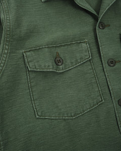 US ARMY FATIGUE SHIRT GREEN USED WASH from orSlow - photo №2. New Shirts at meadowweb.com