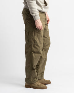 VINTAGE FIT 6 POCKETS CARGO PANTS ARMY GREEN from orSlow - photo №5. New Trousers at meadowweb.com