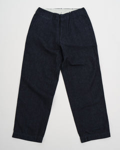 Wide Denim Pants Indigo from Nanamica - photo №7. New Trousers at meadowweb.com
