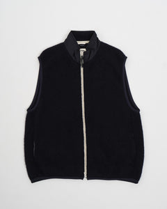 Zip-Up Mohair Vest Navy from Nanamica - photo №1. New Vests at meadowweb.com